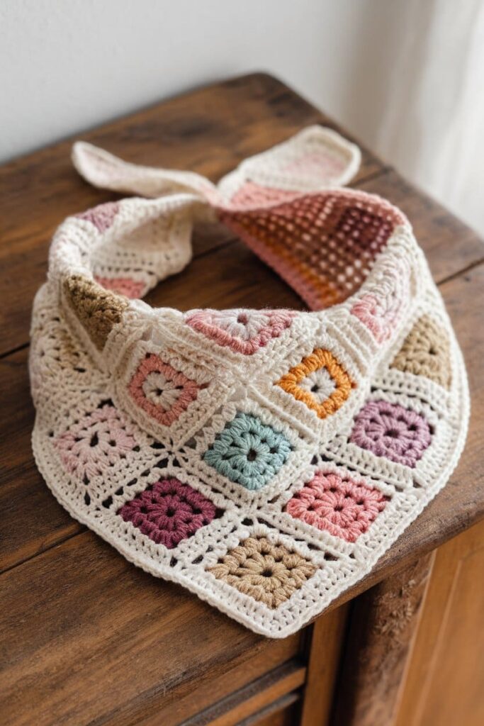 Mini Granny Square Bandana