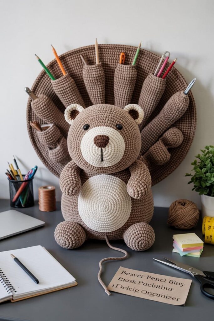 Beaver with a Pencil Holder Tail