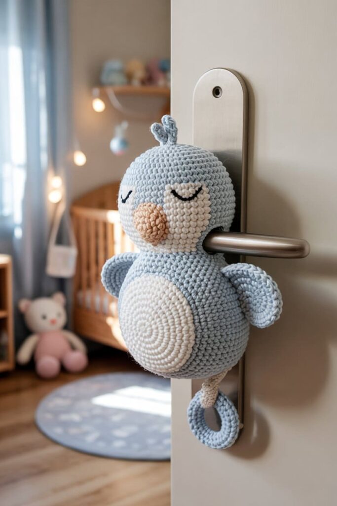 Crochet Bird Door Handle Cushion