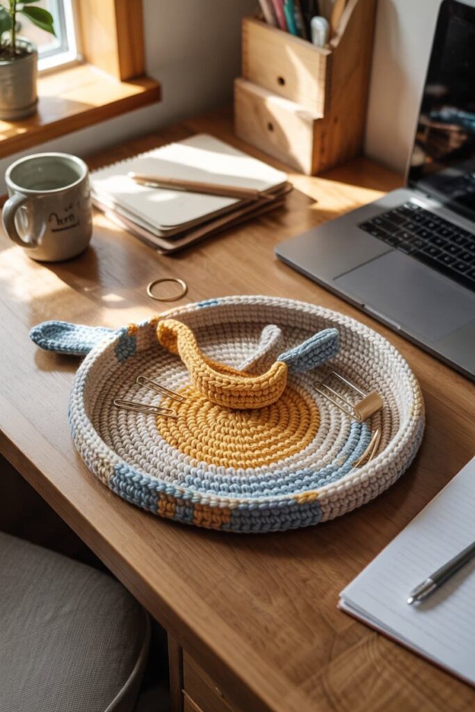 Crochet Bird Paperclip & Pin Tray