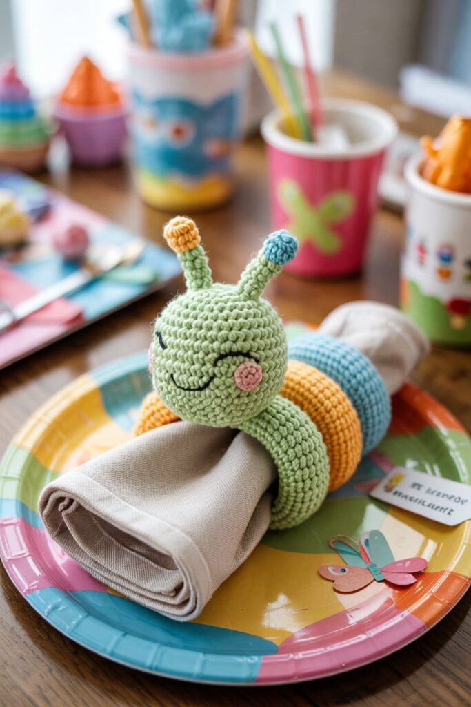 Crochet Caterpillar Napkin Ring