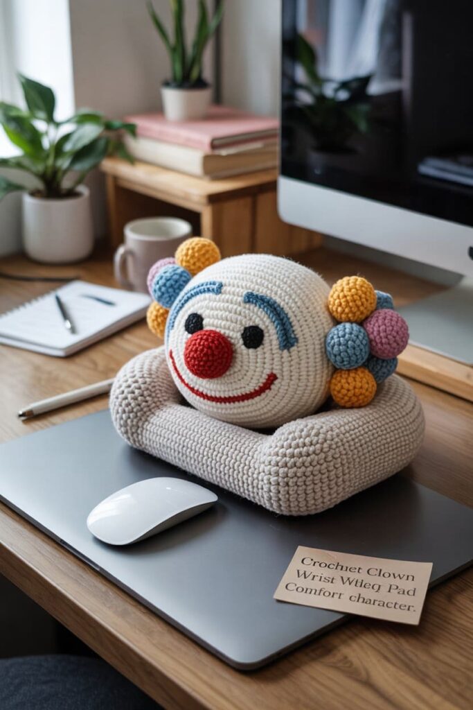 Crochet Clown Mouse Pad Rest Pad