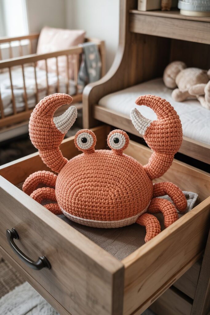 Crochet Crab Drawer Grip Stopper