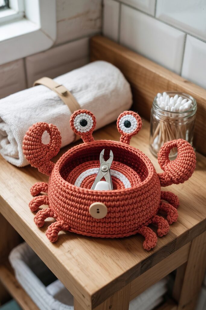 Crochet Crab Nail Clipper Pouch