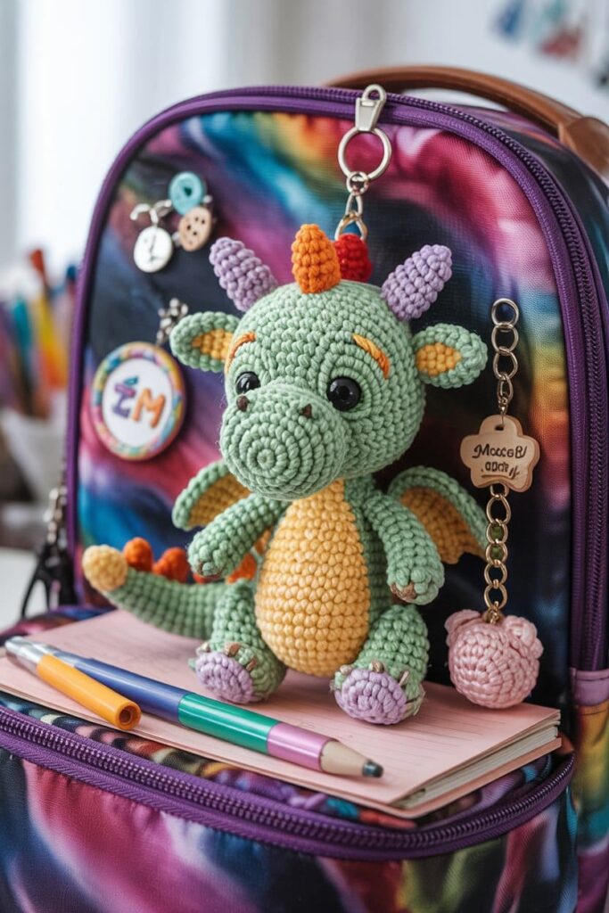 Crochet Dragon Backpack Buddy