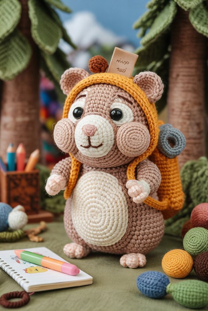 Crochet Hamster with Backpack