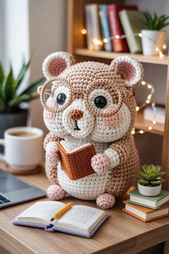 Crochet Hamster with Glasses