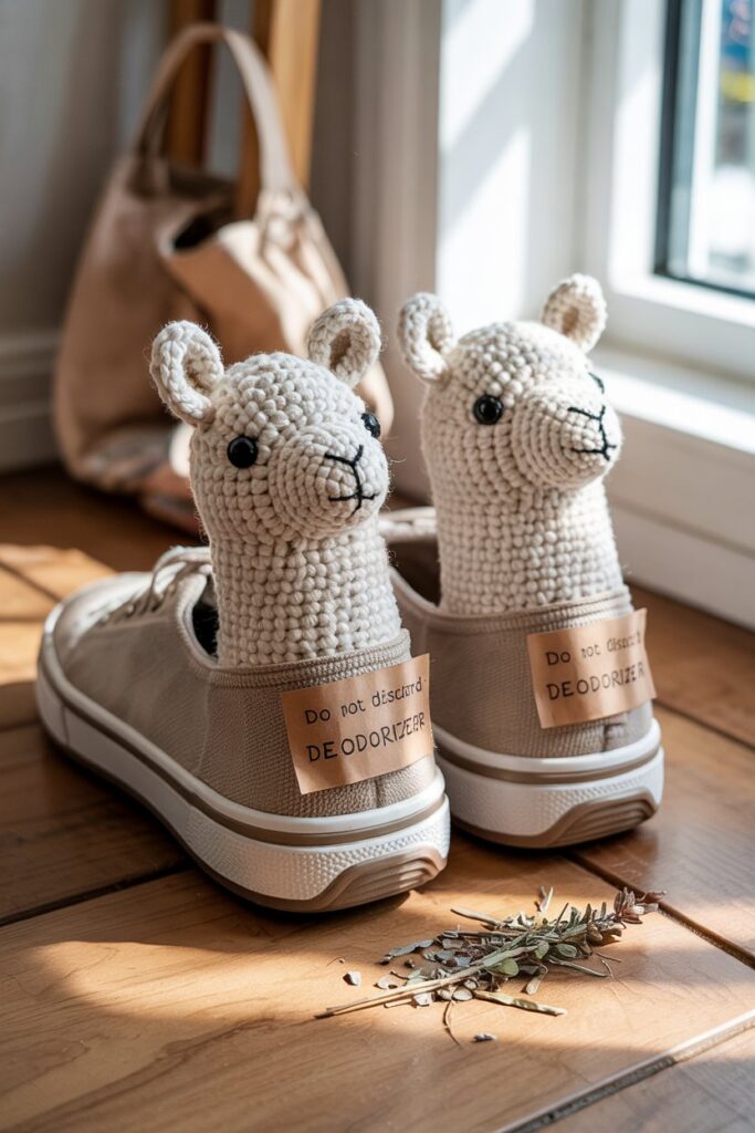 Crochet Llama Shoe Deodorizer Insert