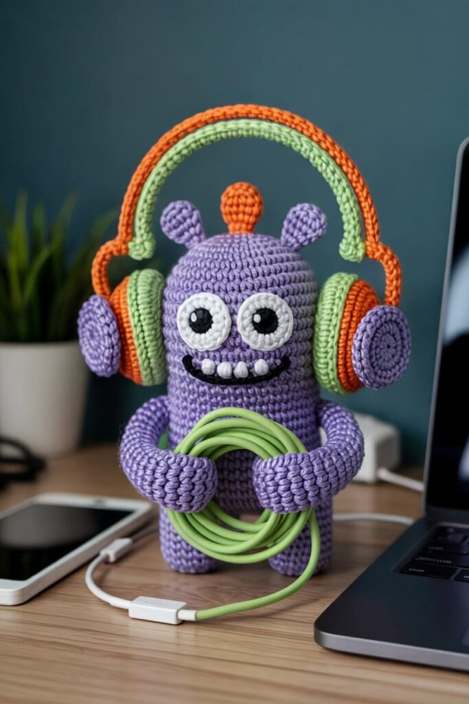 Crochet Monster Cable Tidy