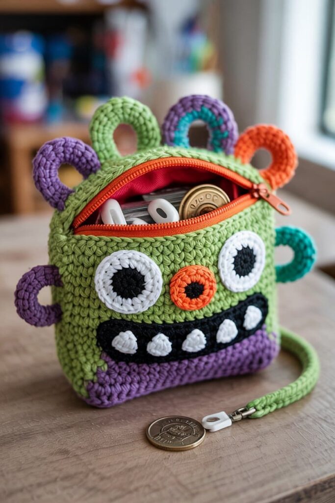Crochet Monster Coin Pouch