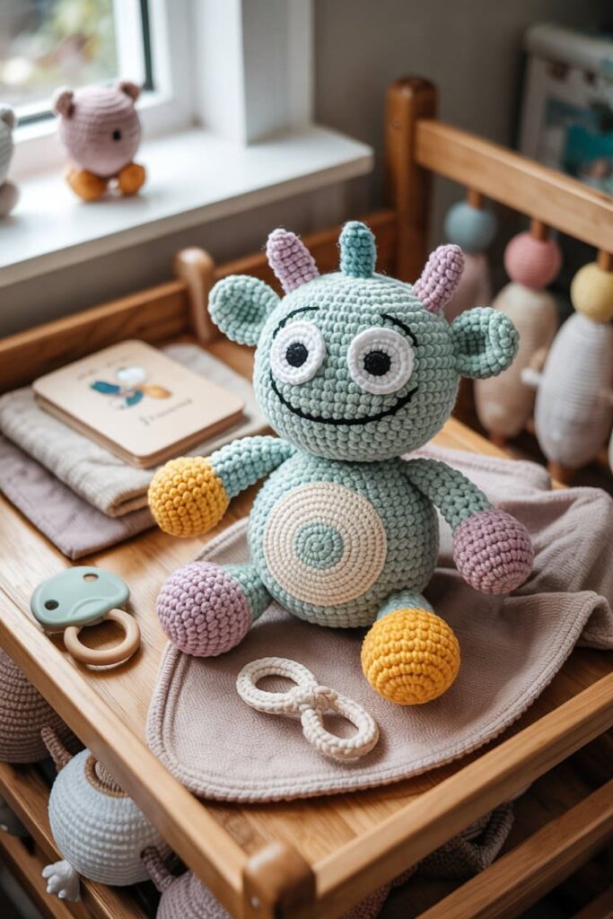 Crochet Monster Soft Toy Rattle