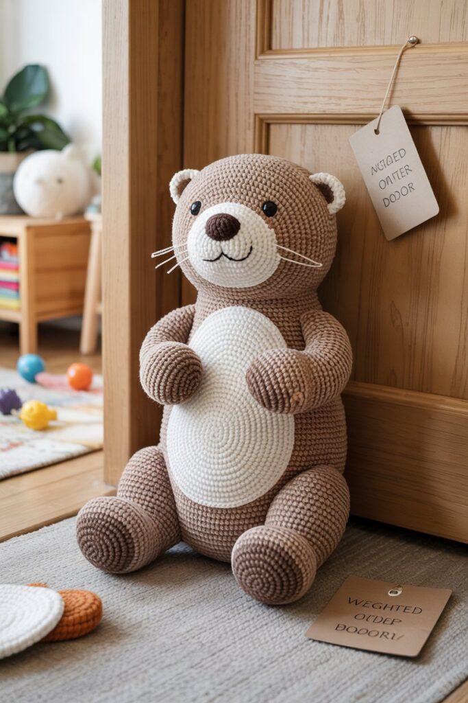 Crochet Otter Doorstop Base