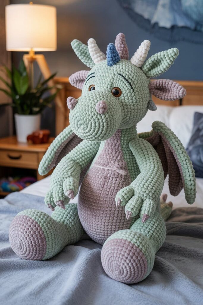 

Floppy-Limbed Crochet Dragon Plushie