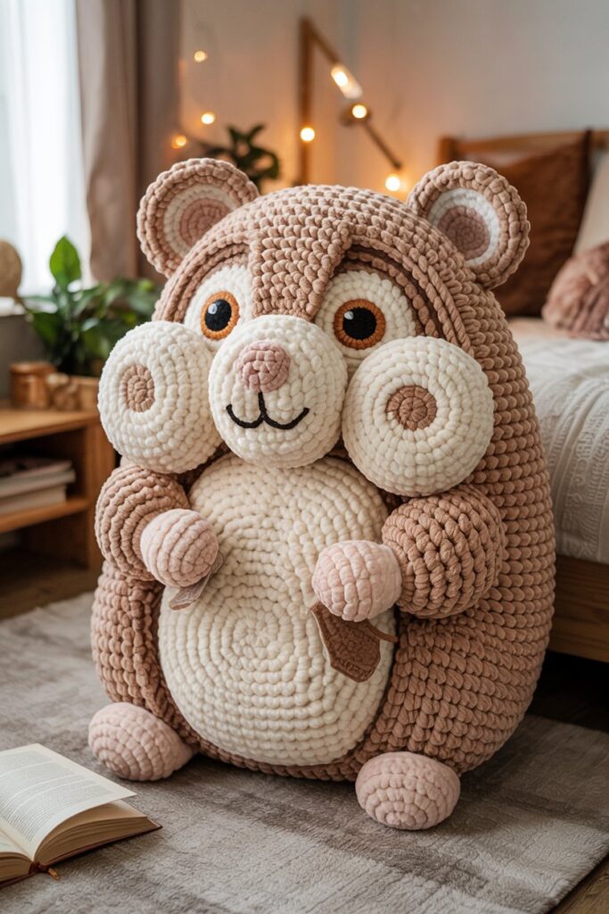 Giant Crochet Hamster Pillow