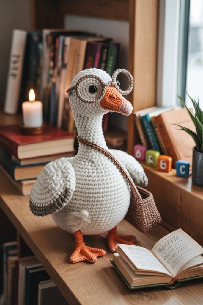Goose with Glasses and Book