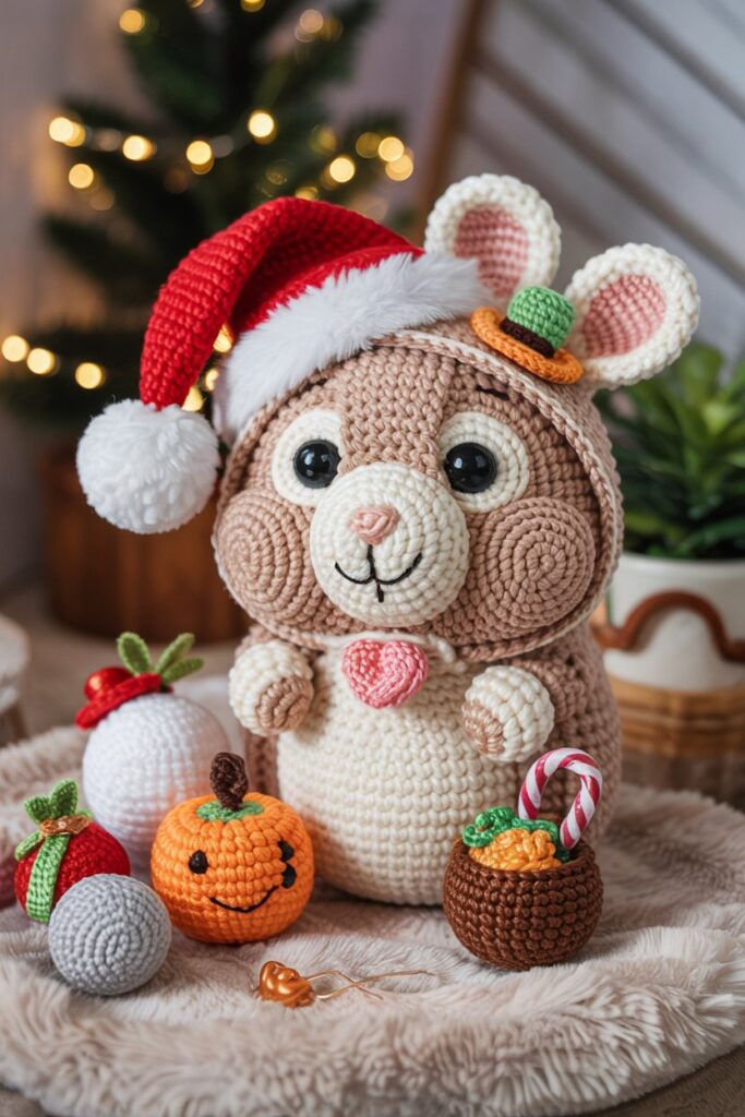Holiday Crochet Hamster