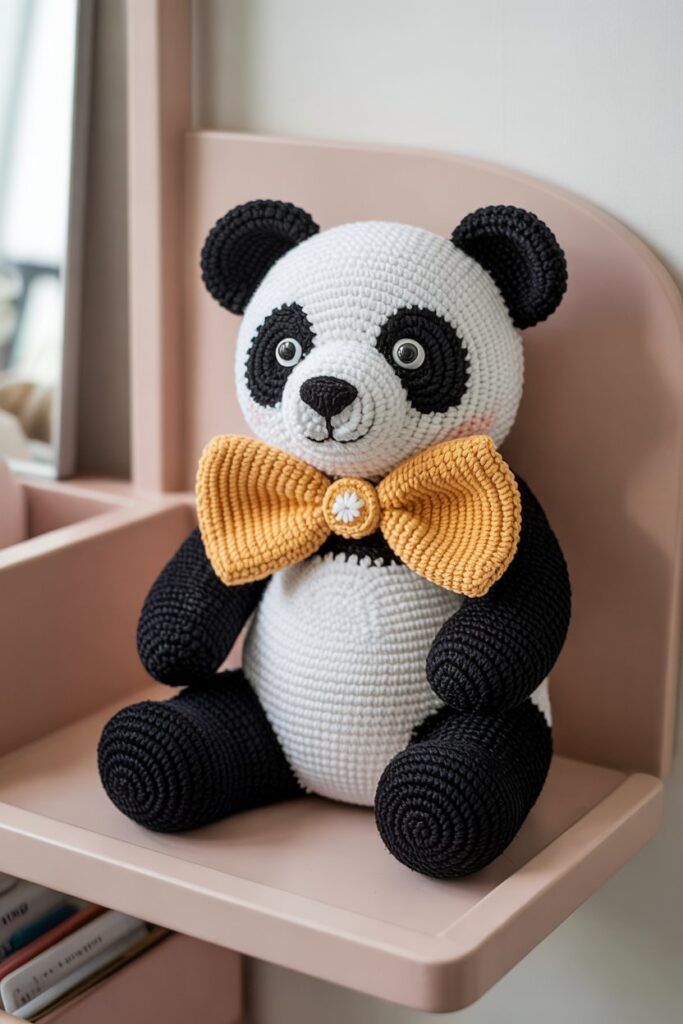 Kawaii Panda with Oversized Bowtie