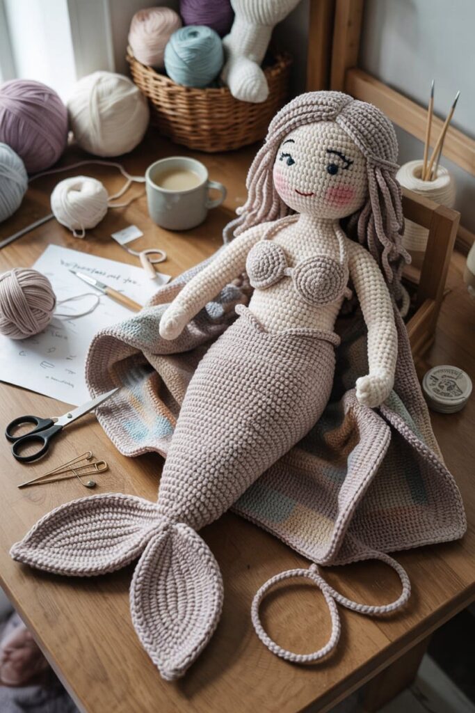 Mermaid with Removable Swim Top and Towel