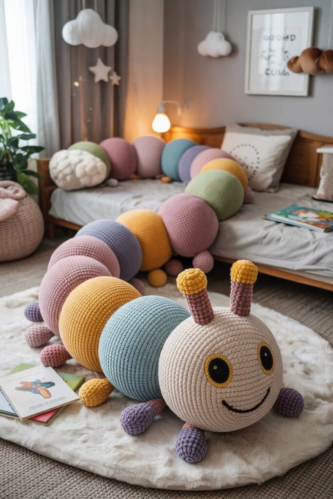 Stuffed Caterpillar Body Pillow