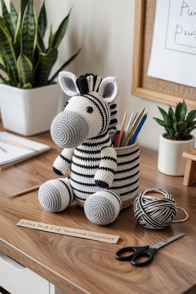 Zebra Desk Caddy with Weighted Base